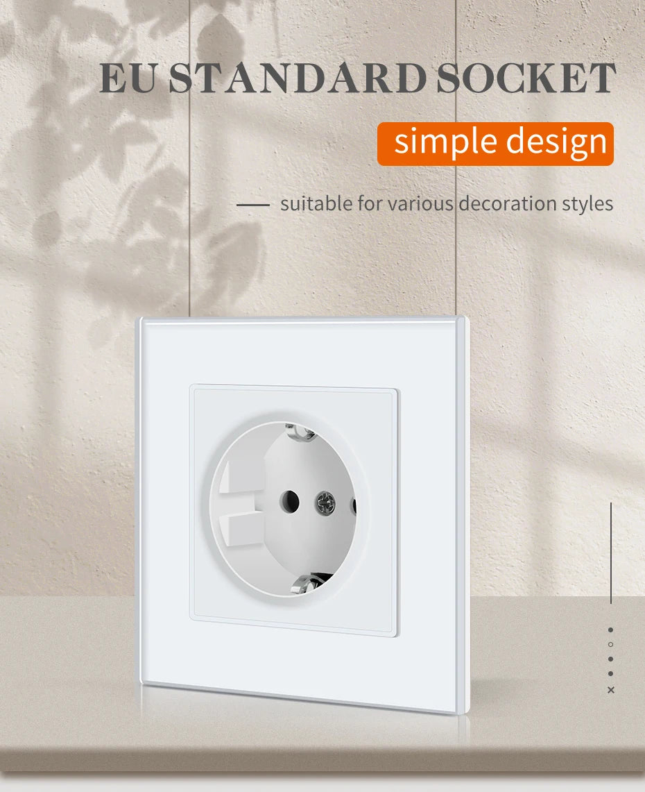 Bseed eu Standard Wand steckdosen Typ-C-Steckdosen Wand steckdose USB-Ladeans chluss Glasscheibe Kinderschutz 16a.