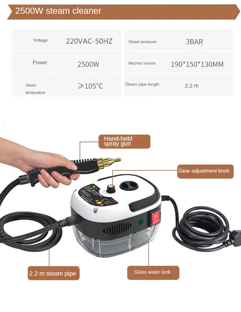 Steam Cleaner High Temperature Sterilization Air Conditioning Kitchen Hood Home /Car Steaming Cleaner 110V US Plug /220V EU Plug.
