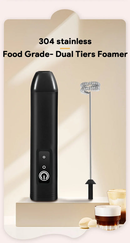 Electric Milk Frother USB Rechargeable Handheld Egg Beater 3 Speeds Foam Maker Mixer Coffee Drink Frothing Wand Foamer Kitchen.
