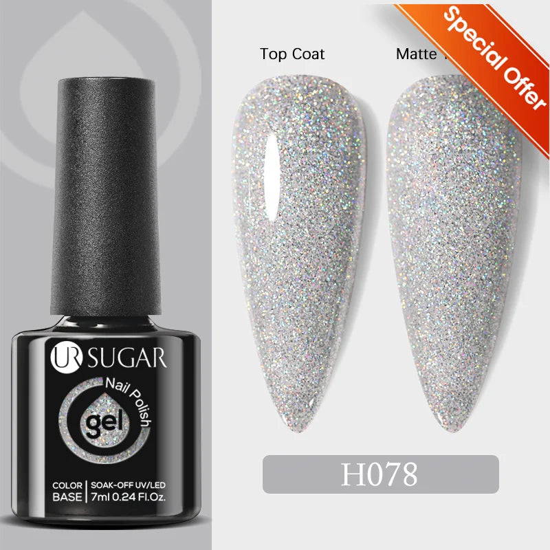 UR SUGAR 7/7.5ml Summer Blue Silver Gel Nail Polish Semi Permanent High Quality Soak Off UV LED Varnishes Nails Art Manicure
