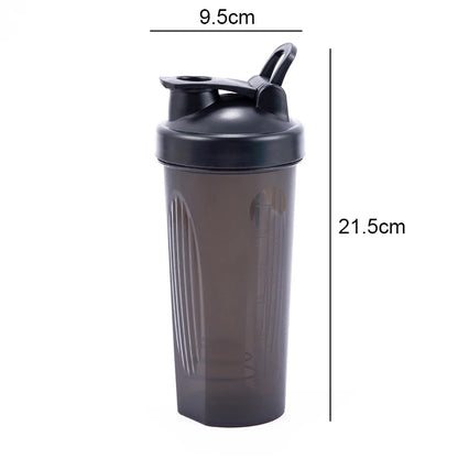 600ml Portable Protein Powder Shaker Bottle Leak Proof Water Bottle for Gym Fitness Training Sport Shaker Mixing Cup with Scale.