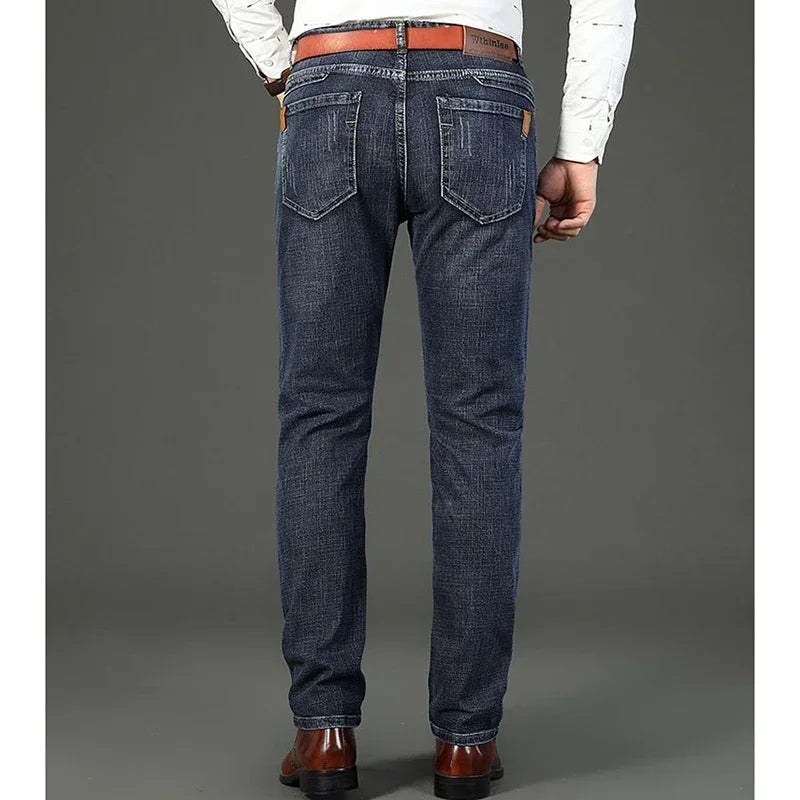 Luxury Men High Quality Pants Clothing Men Classic Business Casual Jeans 2025 New Male Fashion Blue Slim Stretch Denim Trousers.