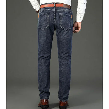 Luxury Men High Quality Pants Clothing Men Classic Business Casual Jeans 2025 New Male Fashion Blue Slim Stretch Denim Trousers.