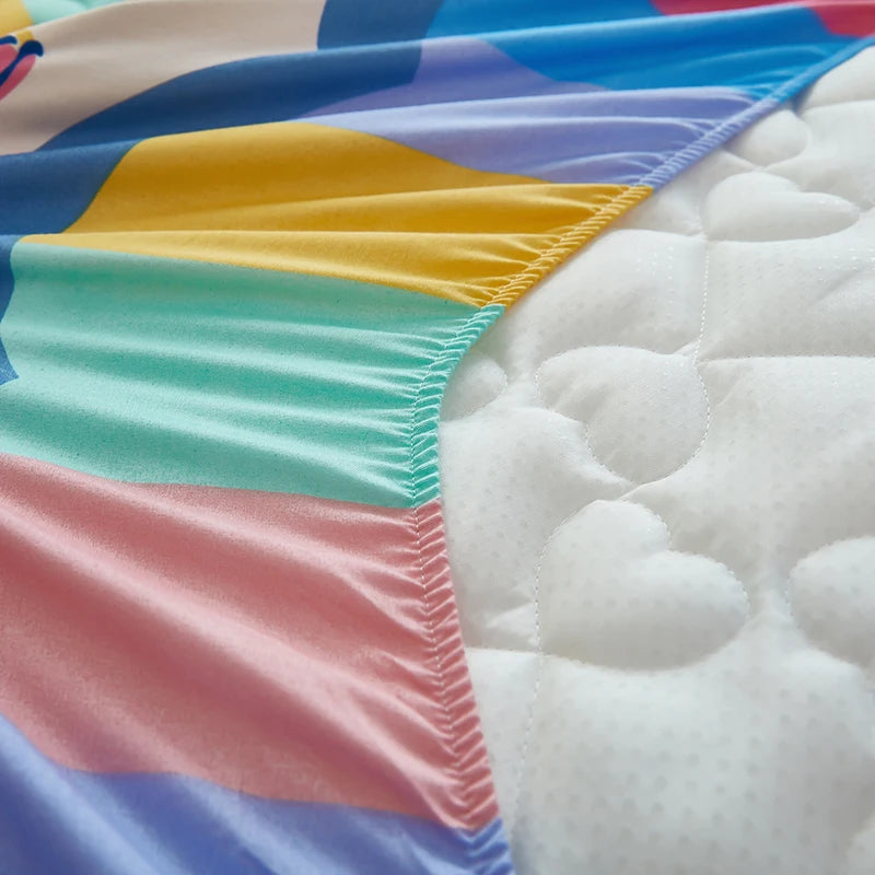 Printed Bedspread Bed 90/120/150/180cm Cover Thicken Bed Linen Sheets fundas de colchón Non-slip Mattress Covers (No Pillowcase).