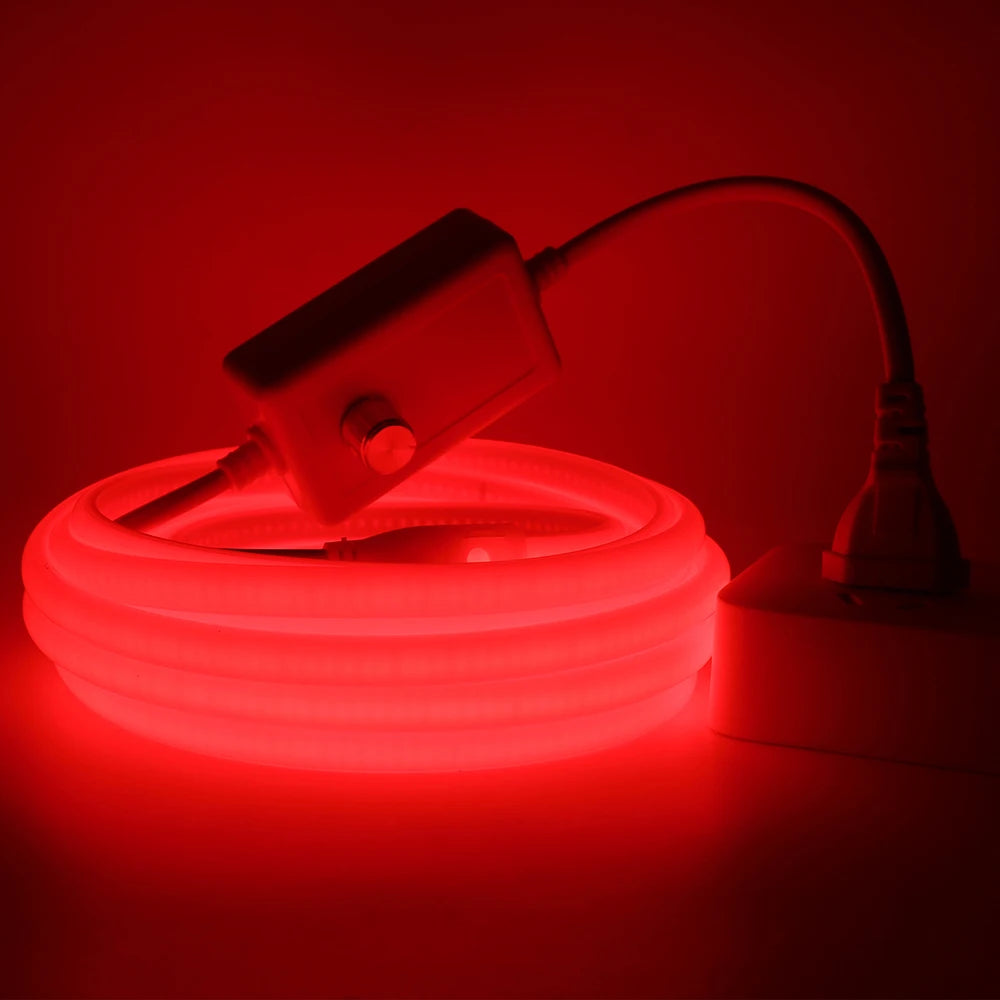 Dimmable COB LED Neon Light Strip 220V Dimmer Power Kit Waterproof 10 Colors 5m 10m 20m 30m 0.5m 288LEDs/m Flex Tube Lamp Decor