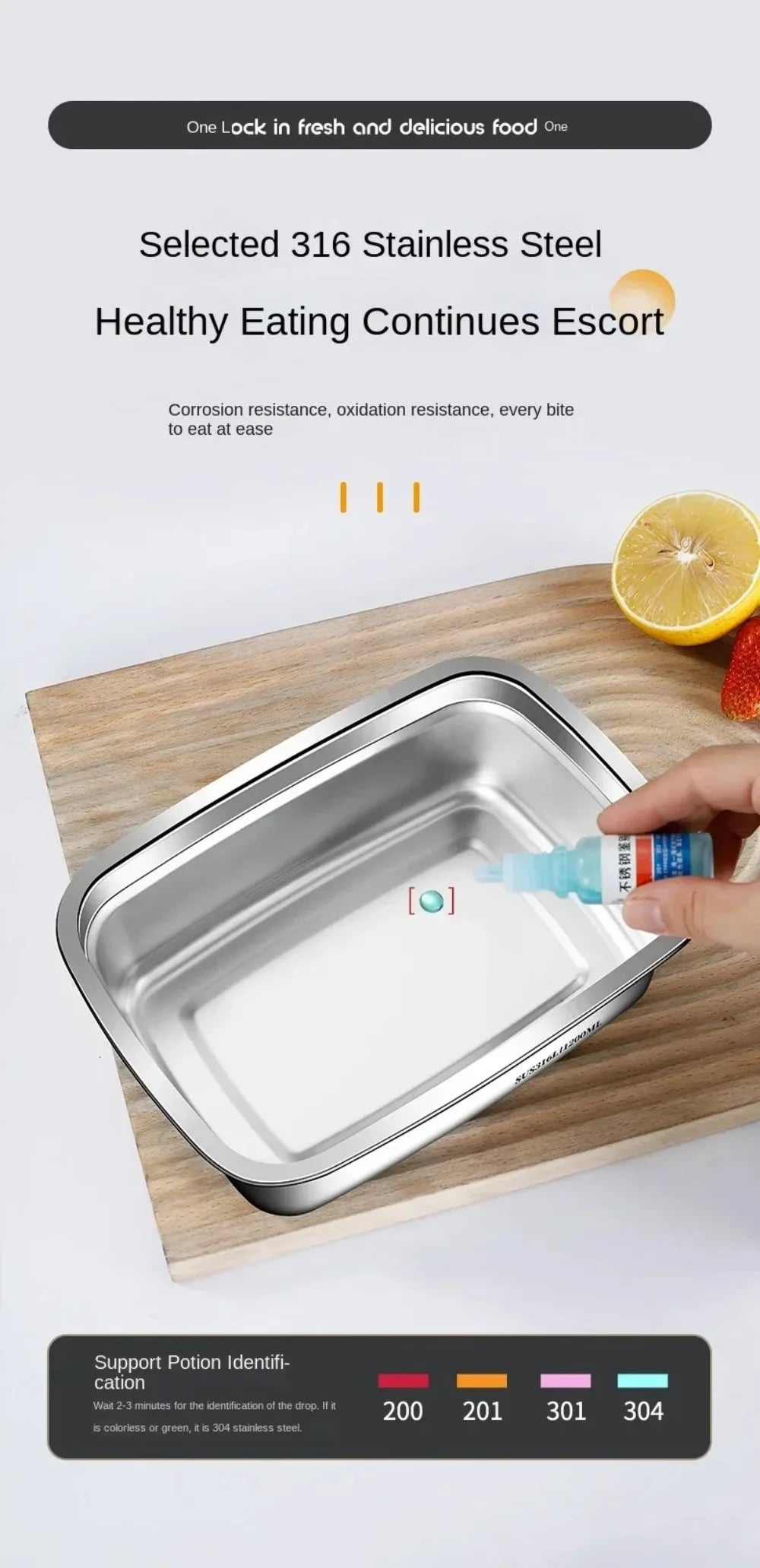 Stainless Steel Camping Lunch Box Sealed Leak-proof Bento Box Microwave Suitable Large Capacity Refrigerator Freezer Storage Box.