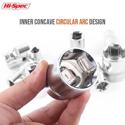 Hi-Spec 8–36 mm 1/2 Zoll Antrieb Deep Impact Steckschlüsselsatz CR-V Stahl Ratschenschlüssel Steckschlüssel Innensechskant Steckschlüsseleinsatz Mutterentfernung Handwerkzeuge Steckschlüsselsatz