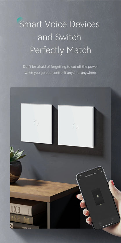 BSEED Wifi Touch Schalter Wand Licht Schalter Mit EU Buchse USB Typ-C Stecker Tuya Smart Leben Alexa Yandex App Steuerung Glas Panel.