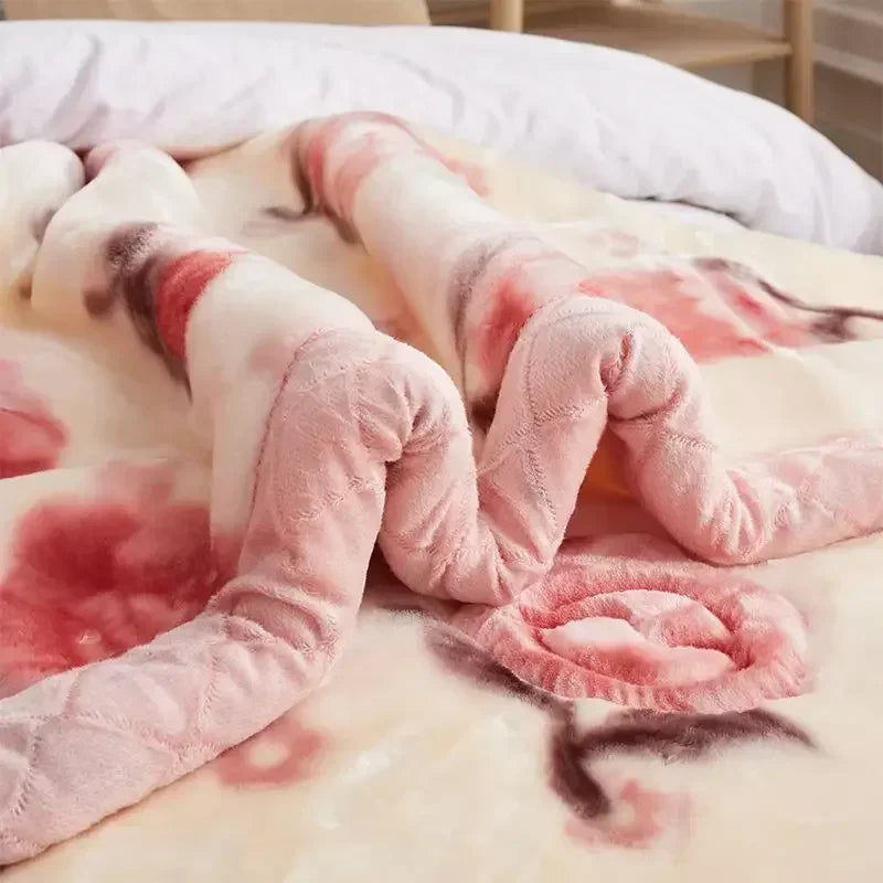 Double Layer Plush Blanket Winter Warm Comfortable Quilt Household Multiple Sizes Soft Comfortable Sheet 4 Season.