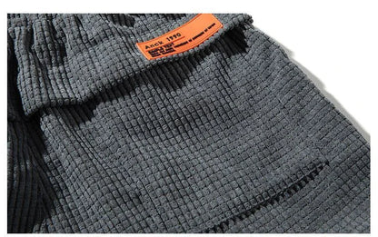 Autumn Winter Warm Motorcycle Jogger Corduroy Pants Men Tech Fleece Sweatpants Casual Harem Pants Male Sport Thermal Trousers.