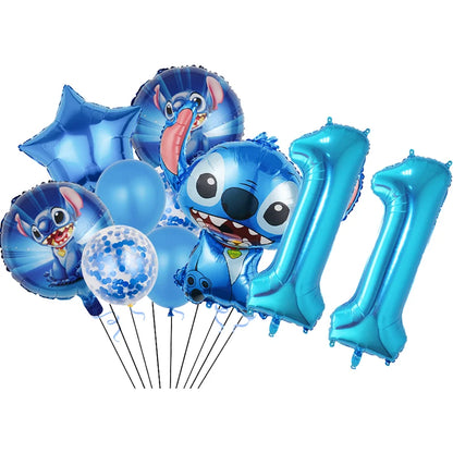 Disney Stitch Geburtstagsparty-Luftballons, Lilo & Stitch-Ballon-Sets, Babyparty für Kinder, Geburtstagsparty-Dekorationen, Zubehör, Geschenke