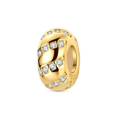 Gold Series DIY Charms Bead Original 925 Sterling Silver Inlaid Zirconium Sun Leopard Pendants Fit Bracelet Jewelry Gift Marking