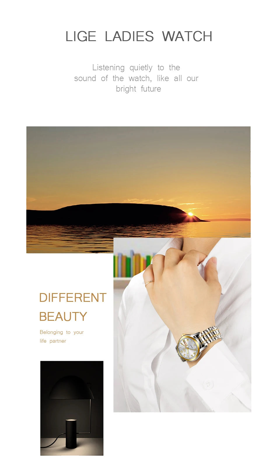 LIGE 2025 New Gold Watch Women Watches Ladies Creative Steel Women's Bracelet Watches Female Waterproof Clock Relogio Feminino.