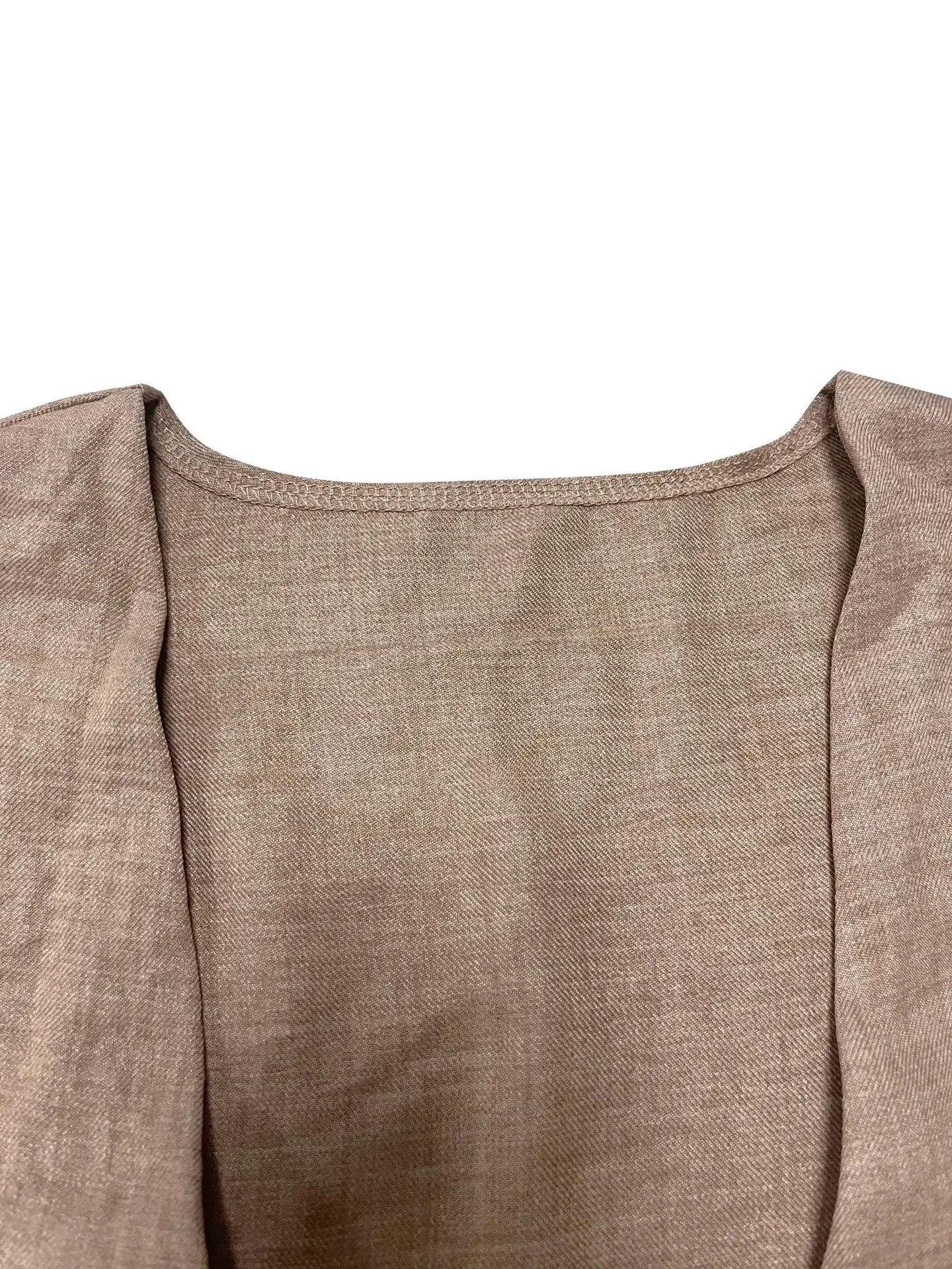 Clothes Autumn open-collar Solid Color Long Loose Top + Drawstring Wide-leg Trousers Trajes De Mujer Conjunto 2 Piezas Elegantes.