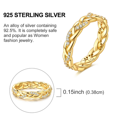 925 Sterling Silver Rings Gold Color Sparking Popular LOVE Wedding Ring Certified Women Engagement Jewelry Anniversary Gifts.