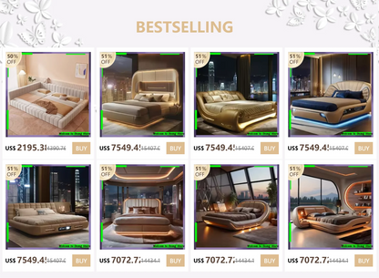 Elegantes, multifunktionales Kingsize-Bett, luxuriöses Design, ultimativer Komfort, Transformation im Schlafzimmer zur entspannenden Oase-Dekoration