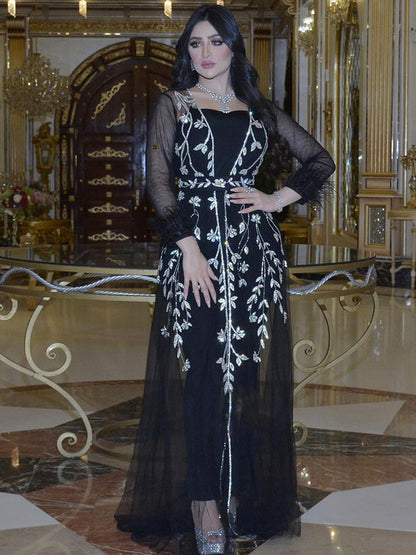 Indien Türkei Muslimischen Abaya Kleider Frauen Elegante Diamant Hochzeit Abend Party Kleid Spitze Gürtel Abaya Marokko Kaftan Robe