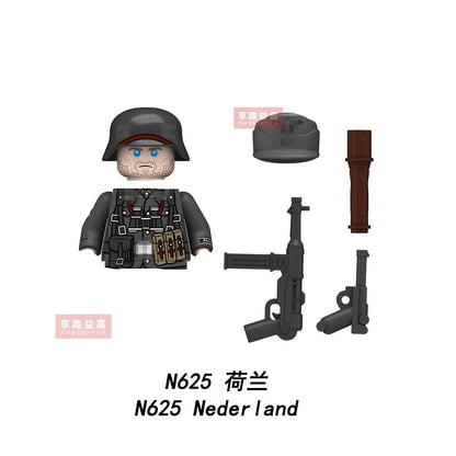 Military affairs Private Soviet Infantry Afrika Korps Building Blocks Model Bricks mini Action toy Figures Toy gift for children.