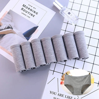 7Pcs/Lot Women's Panties Plus Size Underwear Cotton Briefs Girls Soft Pantys Female Intimates Underpant for Women Sexy Lingeries