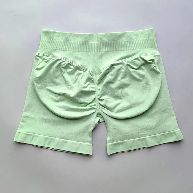 Yoga Shorts Resistance Exercise Shorts Seamless Low Waist Scrunch Bum Gym Shorts Workout Biker Short Stretch Fitness Sportwear.