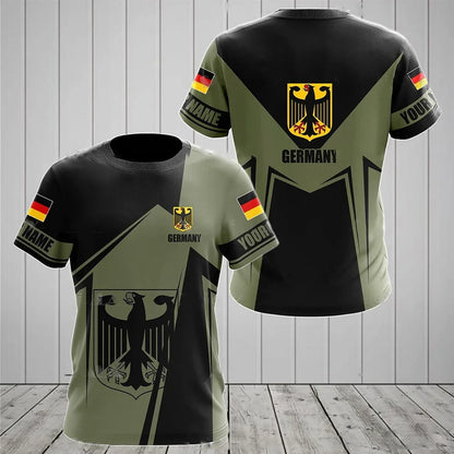 Fashionable and Lnteresting Germany Pictures For Men's T-Shirts Trend Digital Printing Casual Round Neck Short Sleeved.