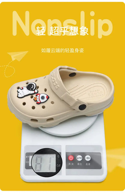 3-12y Kids Mules & Clogs Summer Boys Girls Sandals Cartoon 6 Colors Non-slip Comfortable Beach Slippers Children Garden Shoes 24.