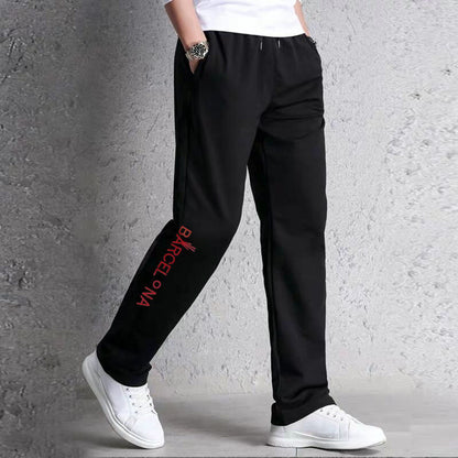 Autumn Winter Fashion Harajuku All Match Trousers Men Loose Straight Leg Sports Pants Plus Velvet Casual Men's Pants Sweatpants.