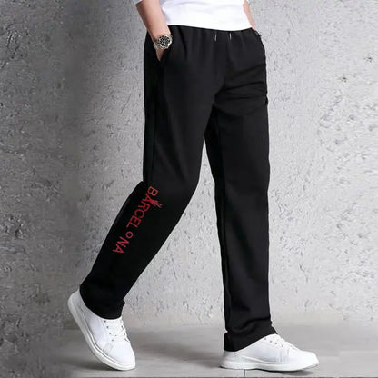 Autumn Winter Fashion Harajuku All Match Trousers Men Loose Straight Leg Sports Pants Plus Velvet Casual Men's Pants Sweatpants