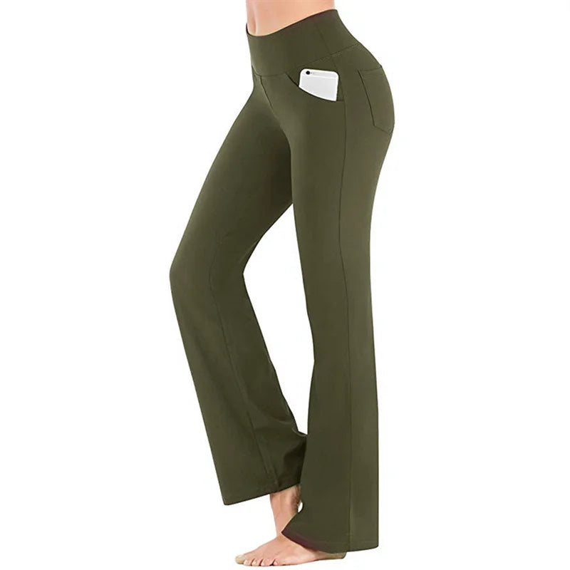 Elegante Damenhose Palazzo Flared Wide Killer High Waist OL Damen Karriere Lange Hose