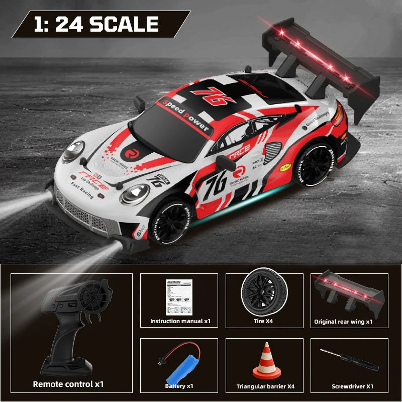 RC Car 4WD 1/24 Remote Control Cars 2.4G Radio High Speed Drift Racing High Speed Truck RTR Vehicle Toy Gift for Kids Children