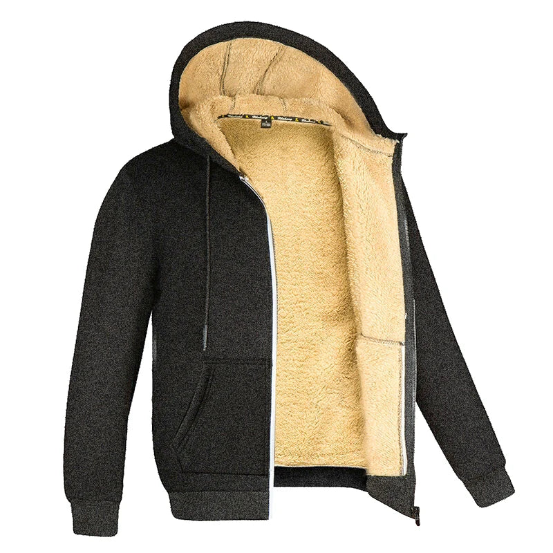 Winter Lambswool Coats Thicken Warm Jackets Long Sleeve Zipper Hoodies Casual Sports Fleece Black Coat Hooded Men Women Jacket.