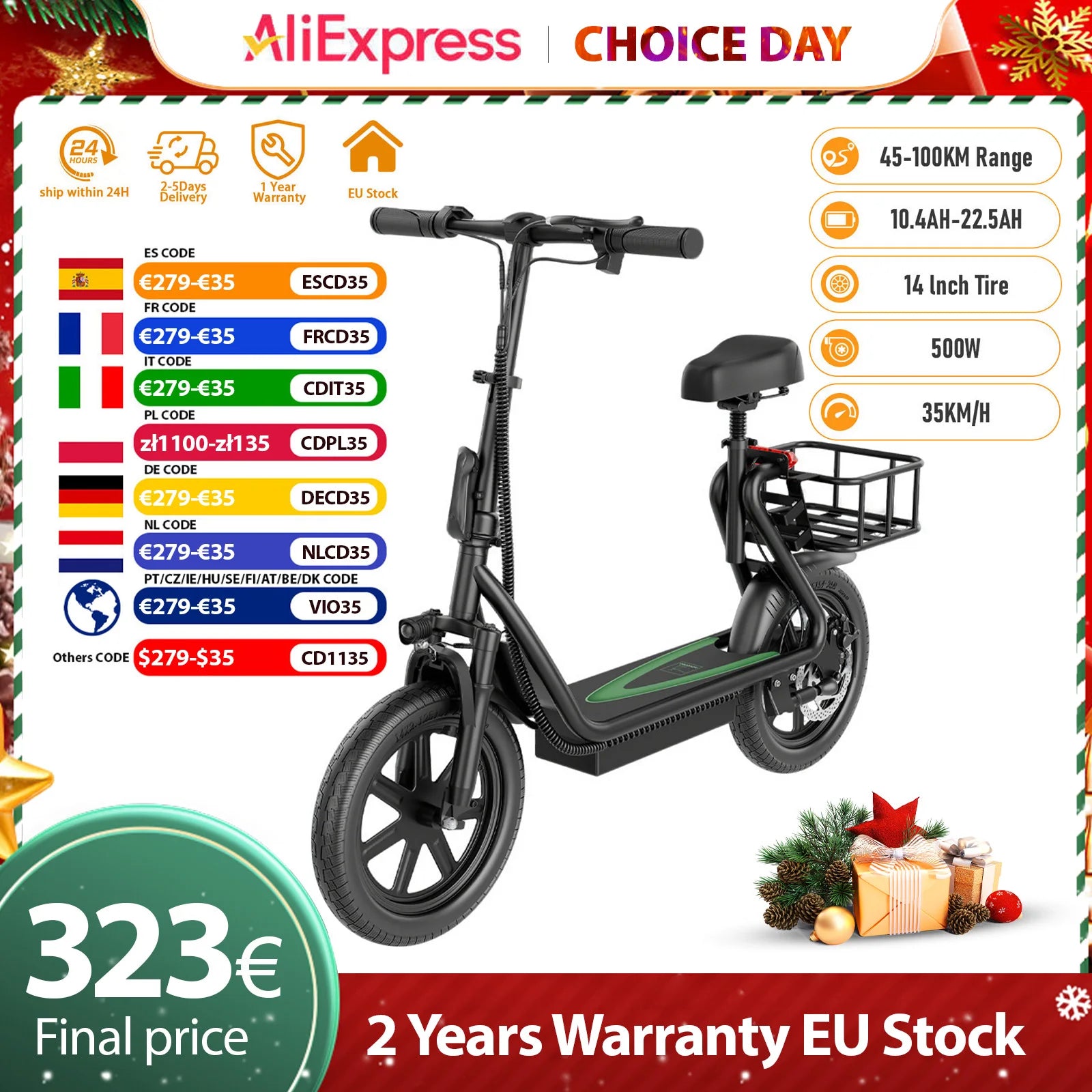 JUICEASE 500W Electric Scooter 10.4/22.5AH Battery Phone Holder Powerful Escooter 45-100KM Max Range Smart Electric Kick Scooter.