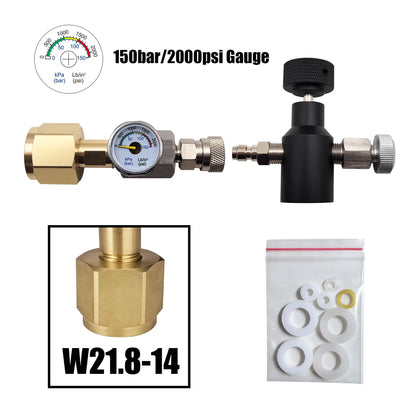 Brand New Filling Station Soda Water Maker Cylinder Tank Bottle CO2 Refill Adapter Connector W21.8-14 or G3/4 or CGA320.