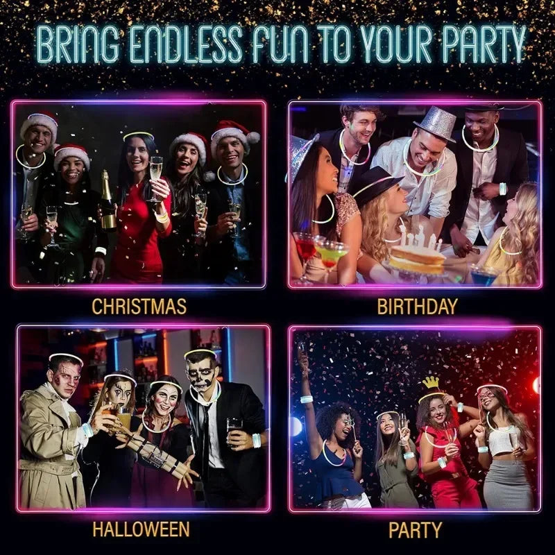 10/100 Stück Fluoreszenzstäbe, Party, mehrfarbig, leuchtender Stab, helles buntes Licht, biegsames Leuchtarmband, chemische Fluoreszenz.