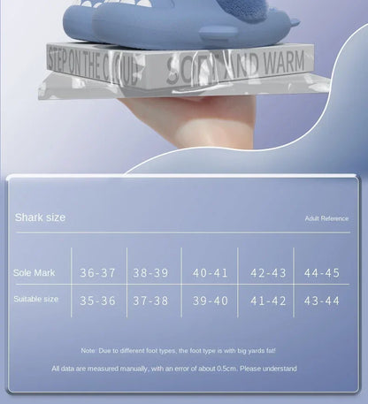 Women Shark Slippers Slides Platform Winter Warm Fluffy Sandal Home Cloud Clapper Soft Room Shoes Children Plush indoor Boy Girl.