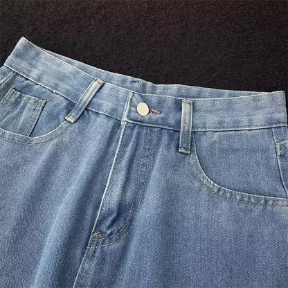 2025 Men Baggy Casual Jeans Male High Street Straight Leg Denim Pants American Classic Retro Summer Casual Long Trousers.