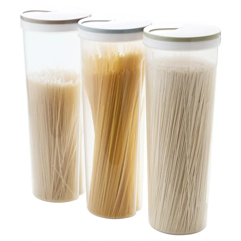 Noodle Wheat Pasta Organizer Airtight Sealed Containers Fruit and Vegetable Storage Box for Cereal Spaghetti Food Storage Box.