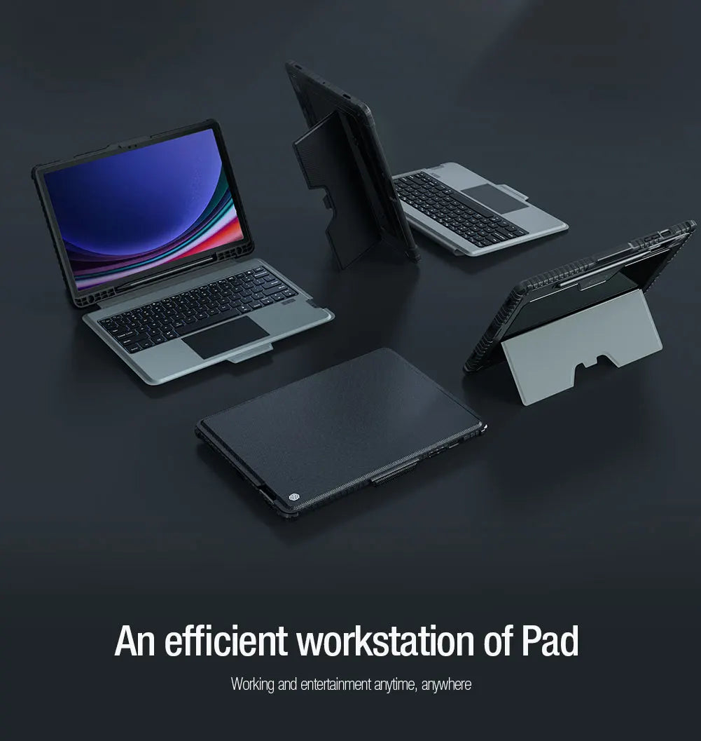 NILLKIN Magic Keyboard For Samsung Galaxy Tab S10 FE+ Case Backlight Keyboard For Samsung S10/S9 Plus Case With Len Protection.