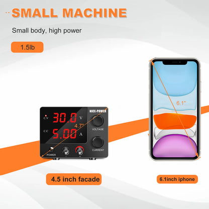 KUAIQU DC Lab Power Supply 30V 10A 60V 120V Adjustable Switching Power Supply Encoder Knob Display Regulator For Phone Repairing.