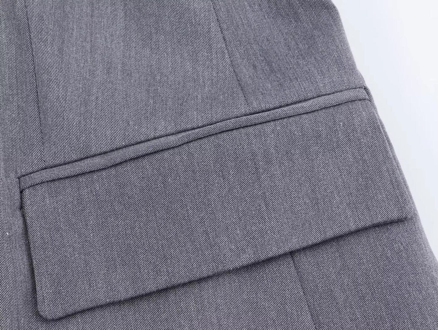 HH Frau Mode Vielseitige Lange Ärmel Zweireiher Tasche Dekoration Blazer + High Street Casual Pendeln Hose 2-teiliges Set