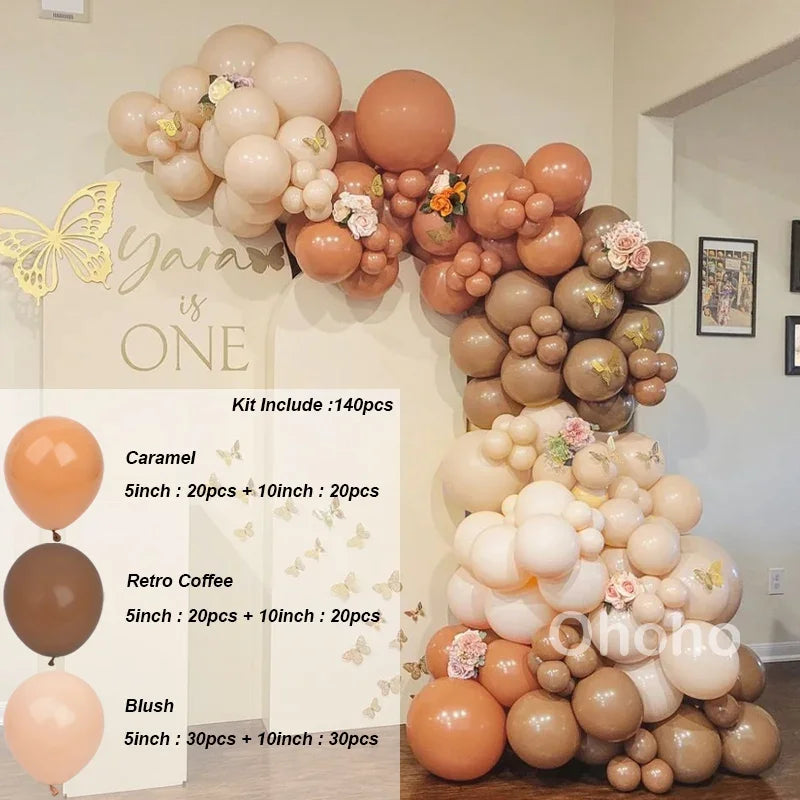 Kaffeebraun Beige Ballon Girlande Bogen Kit Oh Babyparty Dekoration Rustikale Hochzeit Kindergeburtstag Party Taufe Taufe
