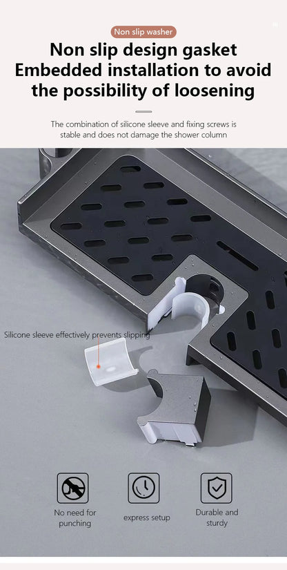 Haushalt Lift Ständer Dusche Rack Dusche Gel Lagerung Rack Badezimmer Perforation-Freies Dusche Stange Tablett