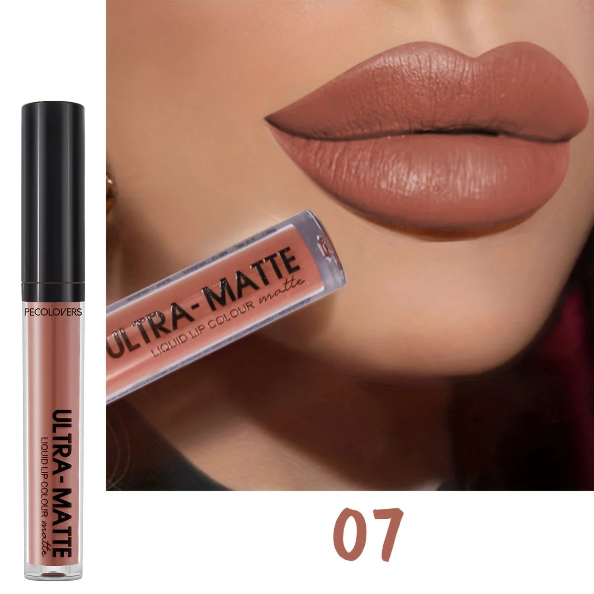 1PC Long-Lasting Matte Lip Gloss Velvet High Pigmented Matte Lip Glaze Liquid Lipstick Daily Party Eye Makeup (12 Colors).
