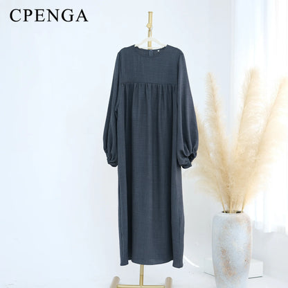 Modest Nursing Clothes for Muslim Women 2025 Elegant Arabic Muslim Dress Eid Dubai Plain Nursing Abaya Fashion Turkey Solid Robe.