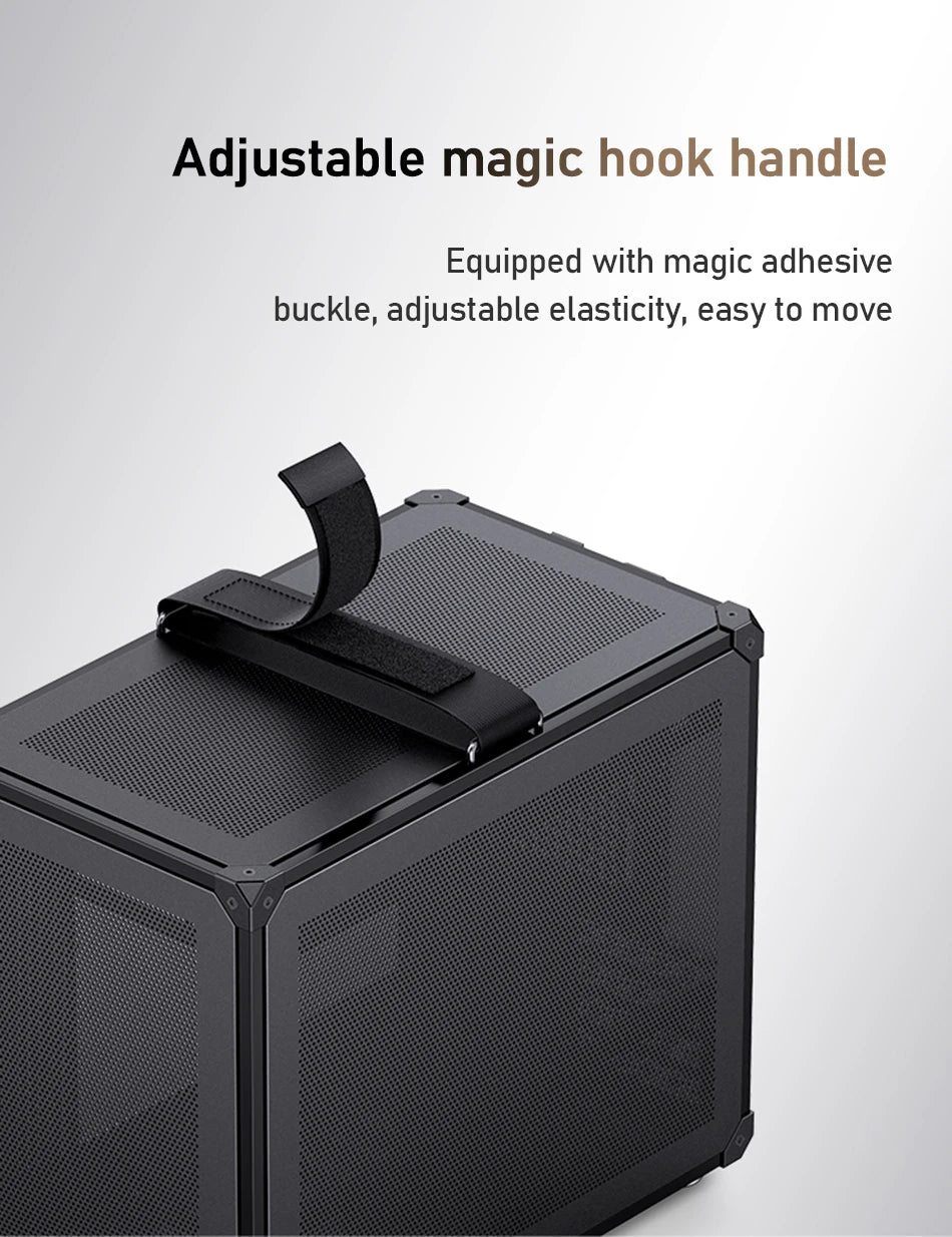 JONSBO C6 MAX Desktop M-ATX Case Type-c Side Transparent Handheld Portable Computer Small Chassis ATX Power Supply.