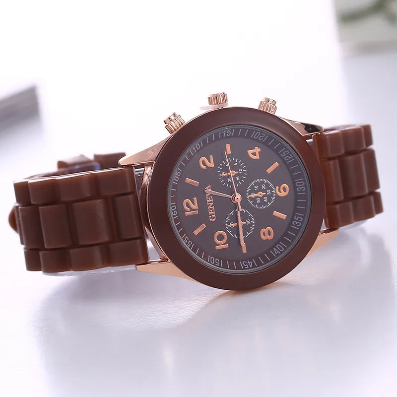 2025 New Fashion Luxury Brand Women's Watch Silicone Strap Quartz Wrist Watch for Female Relogio Feminino Zegarki.
