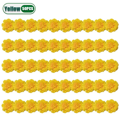 2,17 Zoll mexikanische Ringelblume künstliche Blumen Tag der Toten DIY Girlande String Halloween Diwali Party Home Outdoor Dekoration