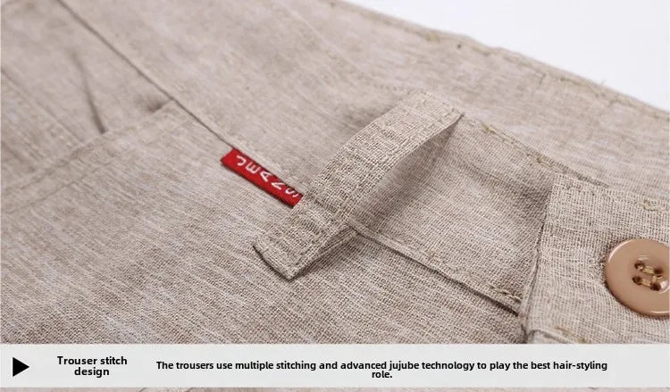 Summer Thin Men's Casual Pants Straight-Leg Loose-Fit Linen Trousers Youth Men's Pants Direct From Manufacturer Wholesale