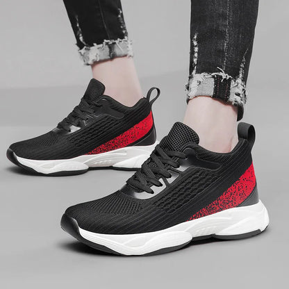 Fashion Men Sneakers Elevator Shoes Men Breathable Mesh Shoes Sports Casual Board Shoes Men's Hidden Inner Heightening Shoes 8cm.
