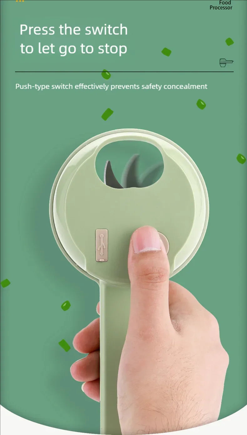 4In1 Electric Vegetable Cutter Set Handheld Wireless Electric Garlic Masher Food Chopper Meat Grinder Machine Food Peel Slice.